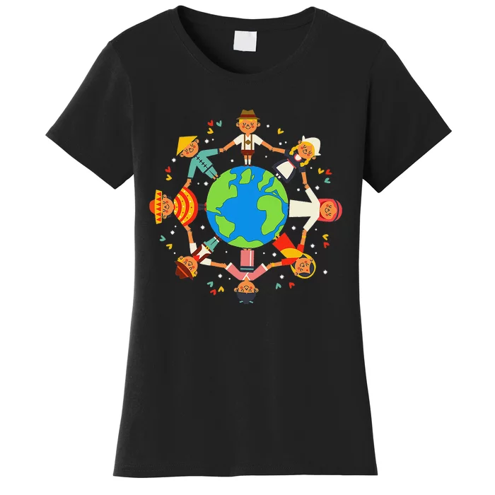 Cultural diversity Children Around the World Earth Day Women's T-Shirt