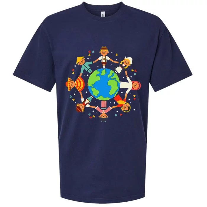 Cultural diversity Children Around the World Earth Day Sueded Cloud Jersey T-Shirt