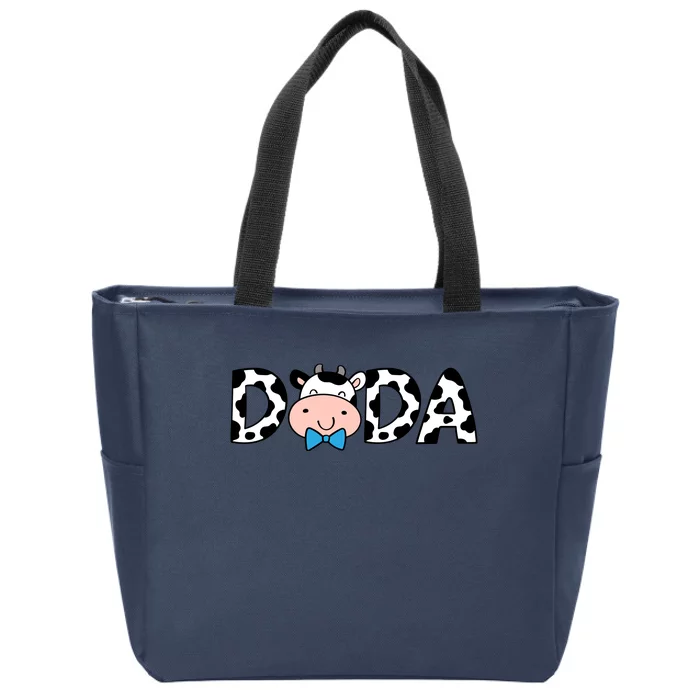 Cow Dada Zip Tote Bag