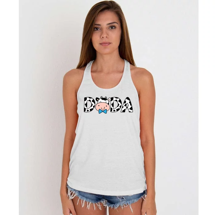 Cow Dada Women's Knotted Racerback Tank