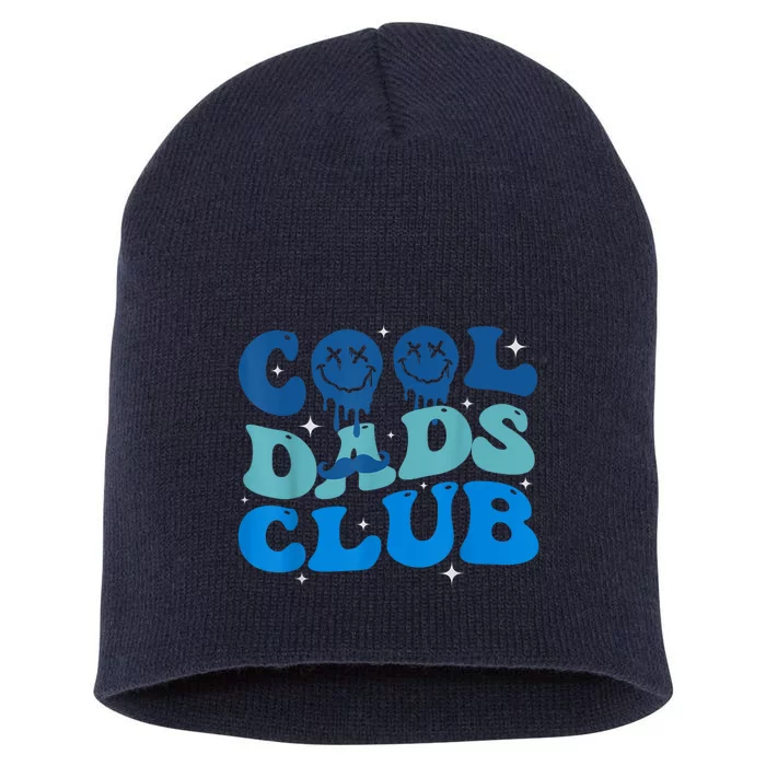 Cool Dads Club Funny Smile Fathers Day Gift Groovy Cool Dads Short Acrylic Beanie