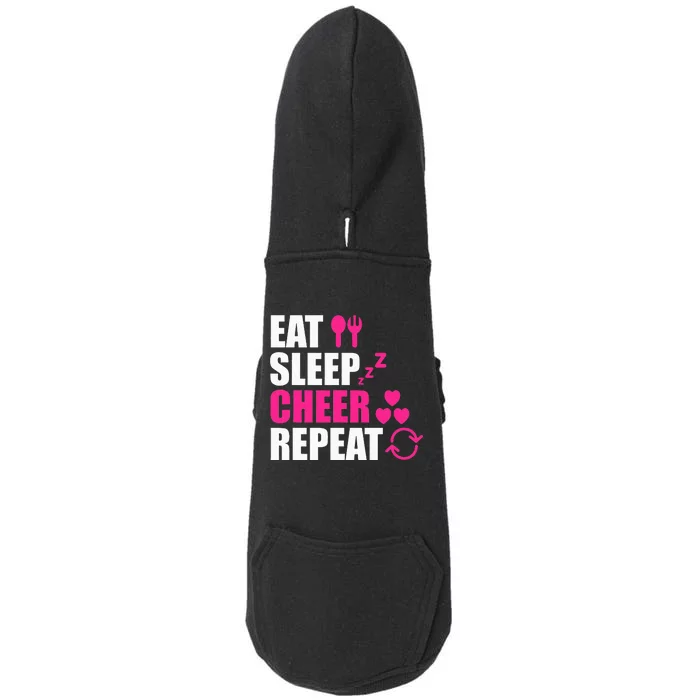 Cheerleading Dance Cheerleader Eat Sleep Cheer Repeat Doggie 3-End Fleece Hoodie