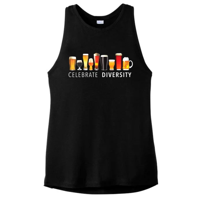 Celebrate Diversity Craft Beer Drinking Ladies Tri-Blend Wicking Tank