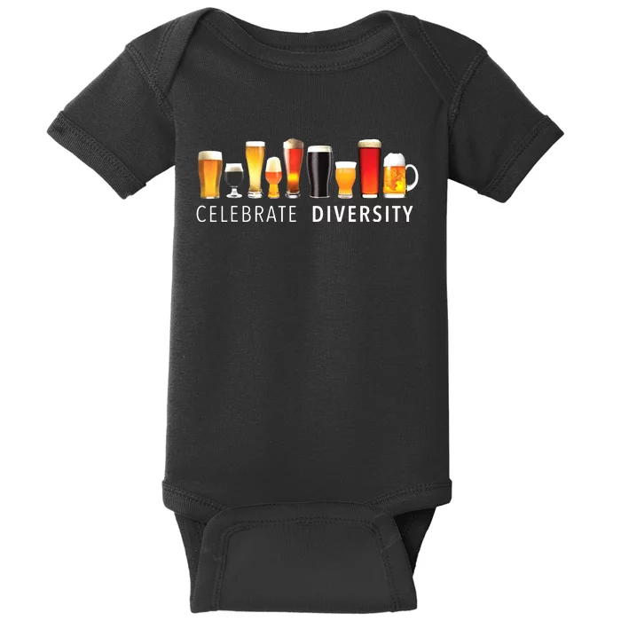 Celebrate Diversity Craft Beer Drinking Baby Bodysuit