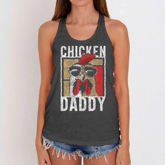 Chicken Daddy Chicken Farmer Father Of The Chicken Coop Women's Knotted Racerback Tank