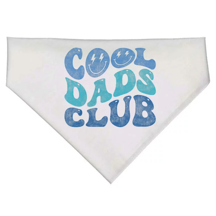 Cool Dads Club Funny Smile Fathers Day Gift Groovy Cool Dads USA-Made Doggie Bandana