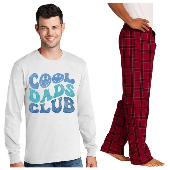 Cool Dads Club Funny Smile Fathers Day Gift Groovy Cool Dads Long Sleeve Pajama Set