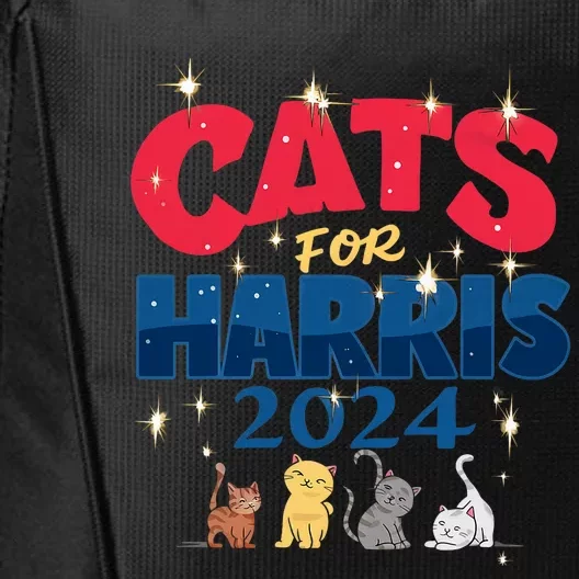 Cat Design Cats For Kamala Funny Harris Supporter City Backpack