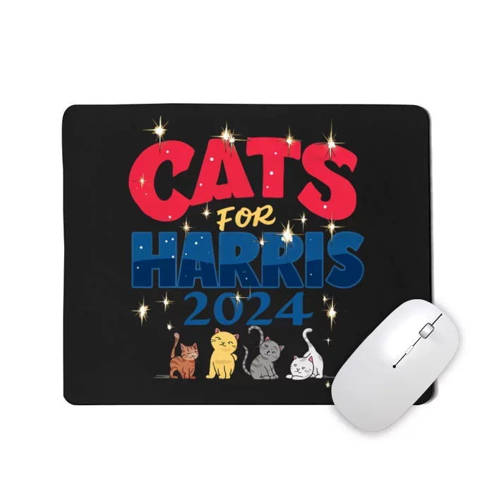 Cat Design Cats For Kamala Funny Harris Supporter Mousepad