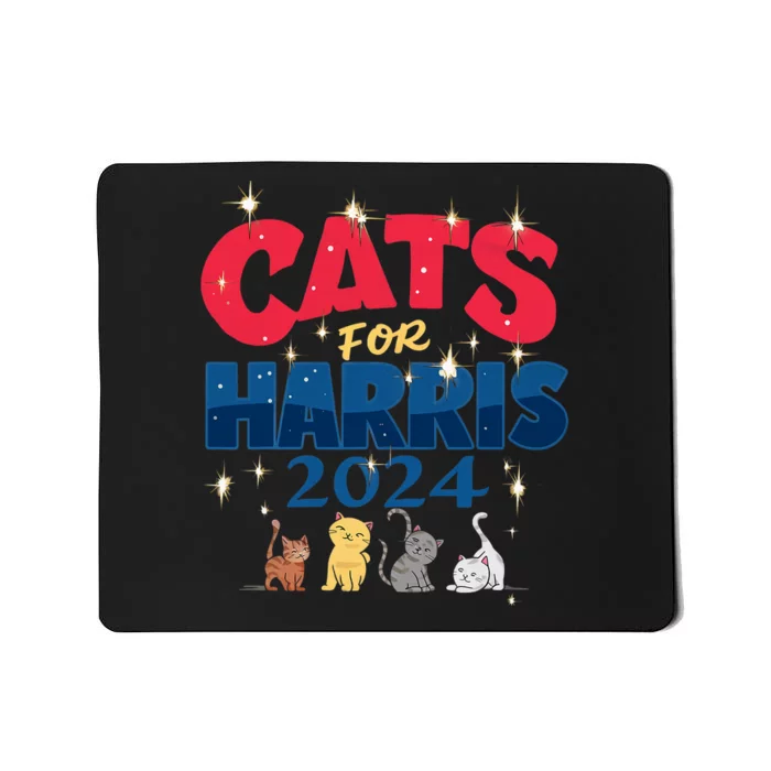 Cat Design Cats For Kamala Funny Harris Supporter Mousepad