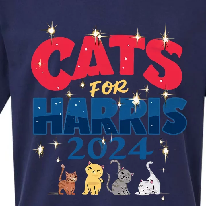 Cat Design Cats For Kamala Funny Harris Supporter Sueded Cloud Jersey T-Shirt