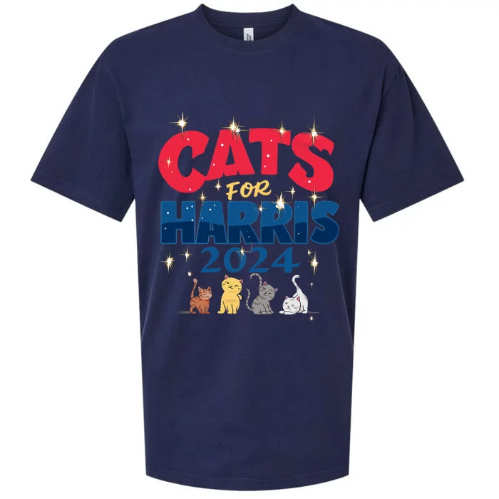 Cat Design Cats For Kamala Funny Harris Supporter Sueded Cloud Jersey T-Shirt