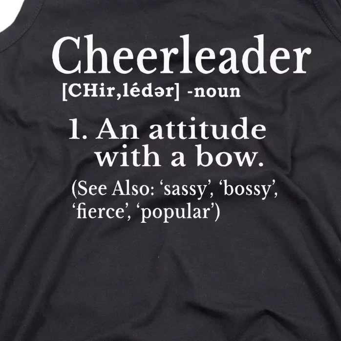 Cheerleader Definition Cheer Flyer Gifts Cheerleaders Tank Top