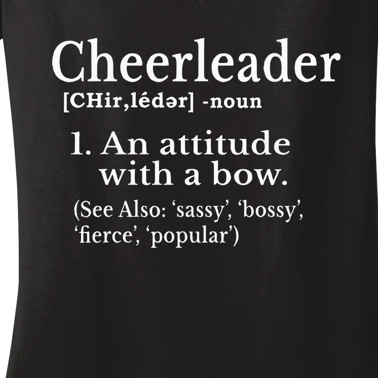 Cheerleader Definition Cheer Flyer Gifts Cheerleaders Women's V-Neck T-Shirt