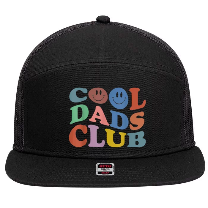 Cool Dads Club Funny Smile Colorful Fathers Day 7 Panel Mesh Trucker Snapback Hat