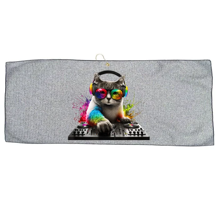 Cat DJ Large Microfiber Waffle Golf Towel