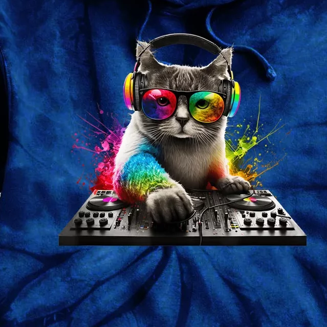 Cat DJ Tie Dye Hoodie