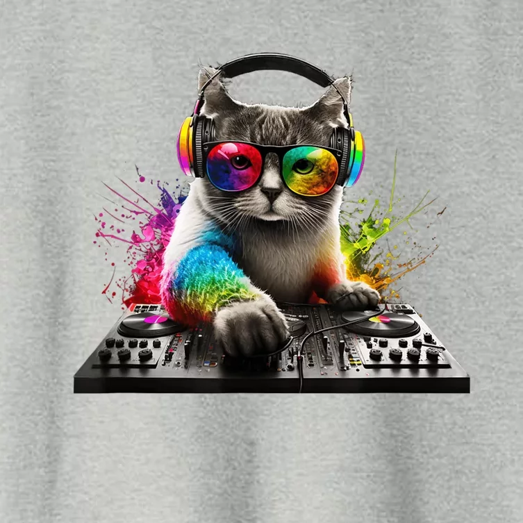 Cat DJ Women's Crop Top Tee