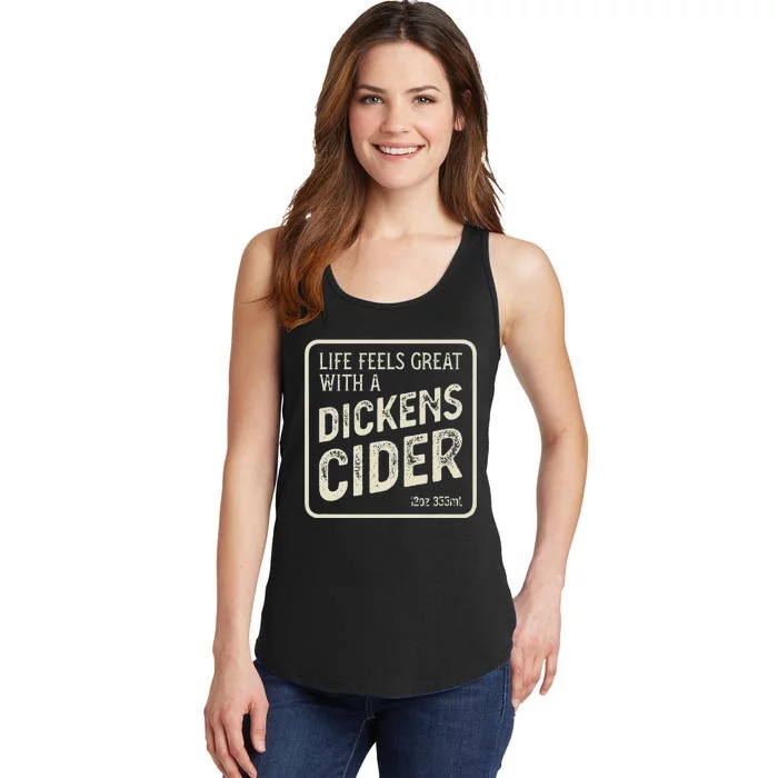 Cheeky Dickens Cider Bottle Label Witty Innuendo Ladies Essential Tank