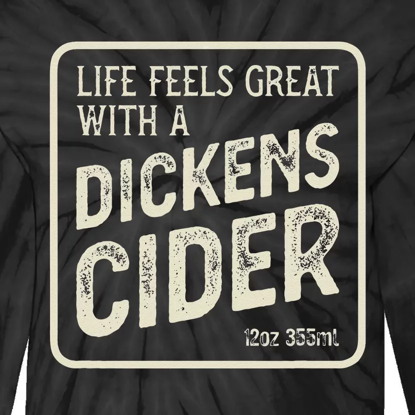 Cheeky Dickens Cider Bottle Label Witty Innuendo Tie-Dye Long Sleeve Shirt