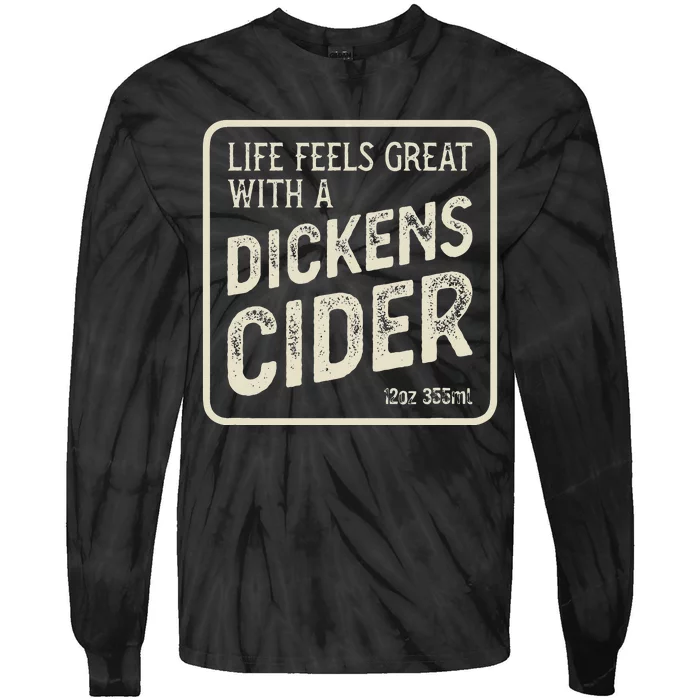 Cheeky Dickens Cider Bottle Label Witty Innuendo Tie-Dye Long Sleeve Shirt