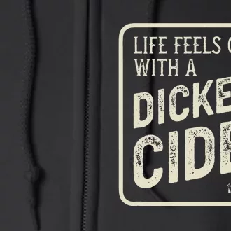 Cheeky Dickens Cider Bottle Label Witty Innuendo Full Zip Hoodie