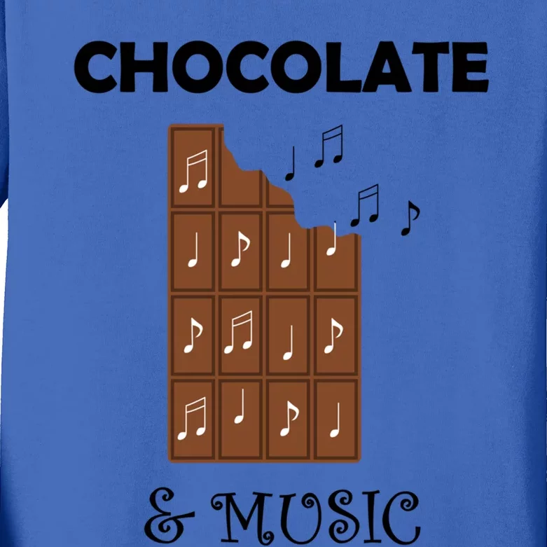 Chocolatier Dark Chocolate Lover Music Notes Musician Gift Kids Long Sleeve Shirt