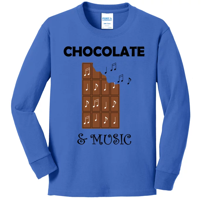 Chocolatier Dark Chocolate Lover Music Notes Musician Gift Kids Long Sleeve Shirt