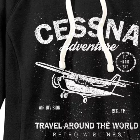 Cessna Distressed Women's Fleece Hoodie