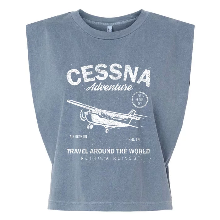 Cessna Distressed Garment-Dyed Women's Muscle Tee