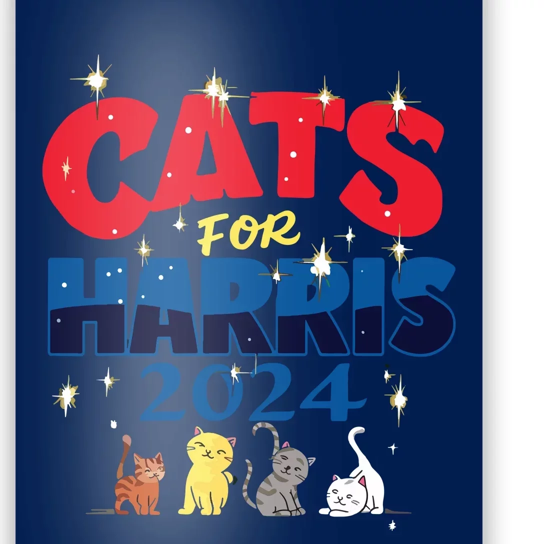 Cat Design Cats For Kamala Funny Harris Supporter Poster