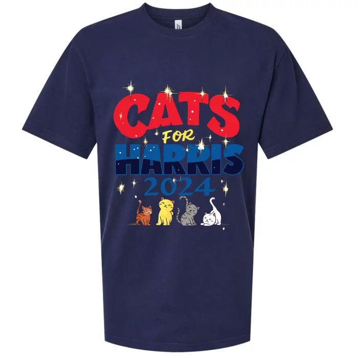 Cat Design Cats For Kamala Funny Harris Supporter Sueded Cloud Jersey T-Shirt