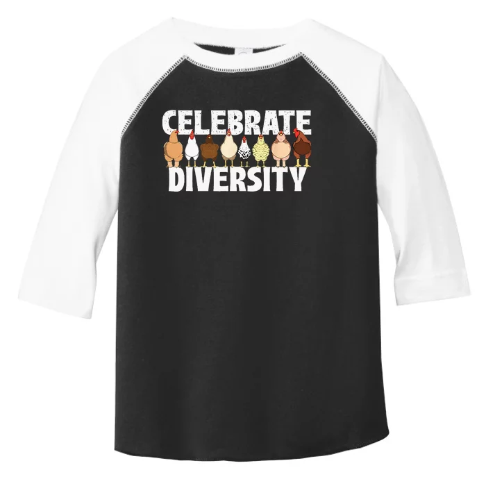 Celebrate Diversity Chicken Lover Farmyard Animal Lover Toddler Fine Jersey T-Shirt