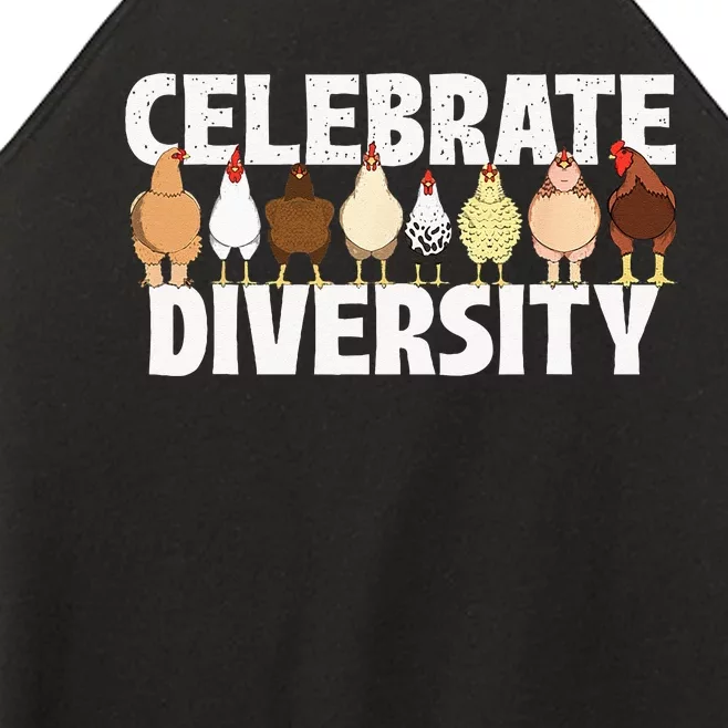 Celebrate Diversity Chicken Lover Farmyard Animal Lover Women’s Perfect Tri Rocker Tank