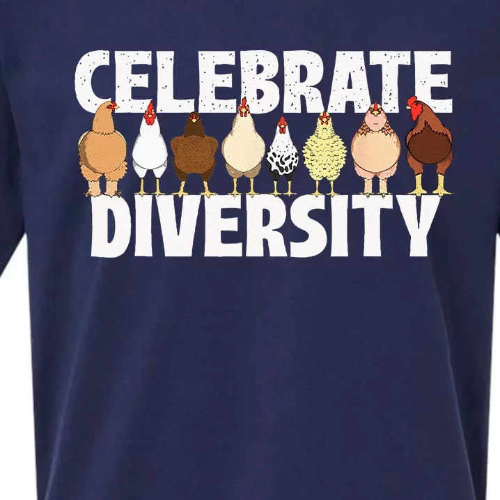 Celebrate Diversity Chicken Lover Farmyard Animal Lover Sueded Cloud Jersey T-Shirt