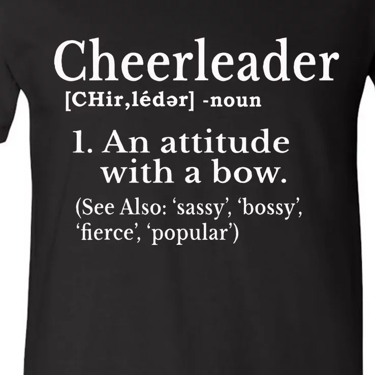 Cheerleader Definition Cheer Flyer Gifts Cheerleaders V-Neck T-Shirt