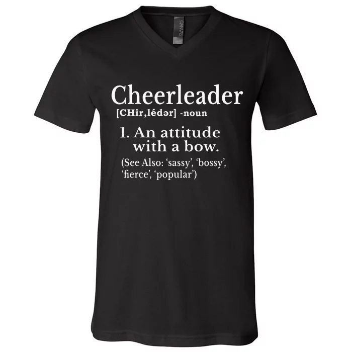 Cheerleader Definition Cheer Flyer Gifts Cheerleaders V-Neck T-Shirt