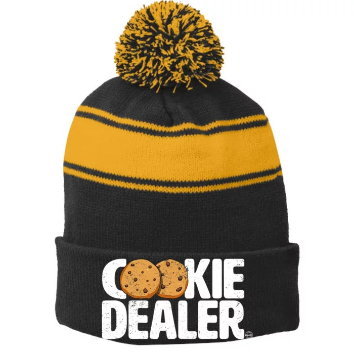 Cookie Dealer Cookie Lover Gift Cookie Baker Funny Stripe Pom Pom Beanie