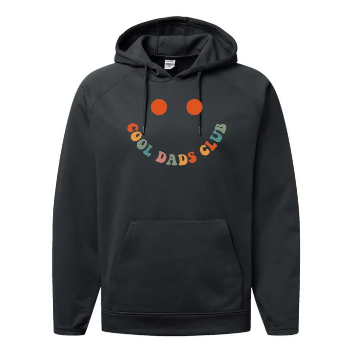 Cool Dads Club Retro Groovy Dad Fathers Day Performance Fleece Hoodie