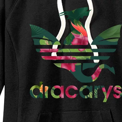 Cool Dracarys Dragon With Stripes Women's Fleece Hoodie