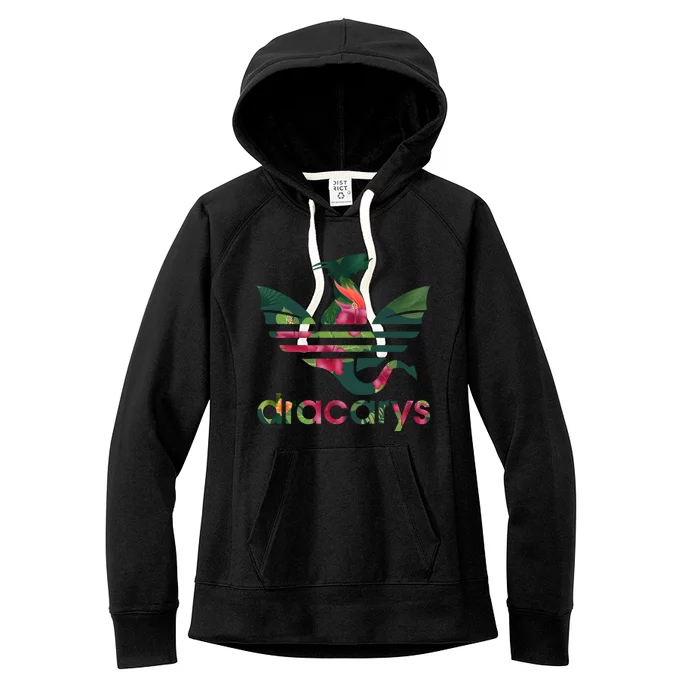 Cool Dracarys Dragon With Stripes Women's Fleece Hoodie