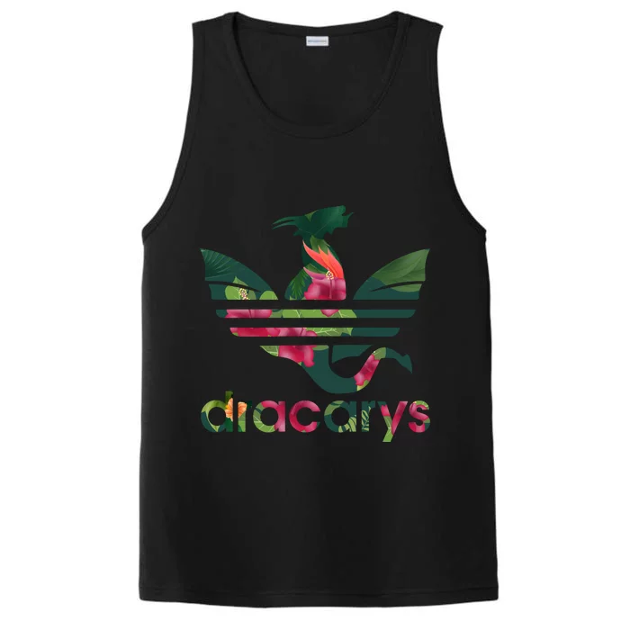 Cool Dracarys Dragon With Stripes Performance Tank