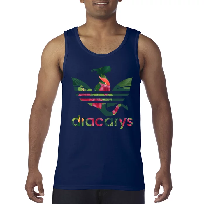 Cool Dracarys Dragon With Stripes Tank Top