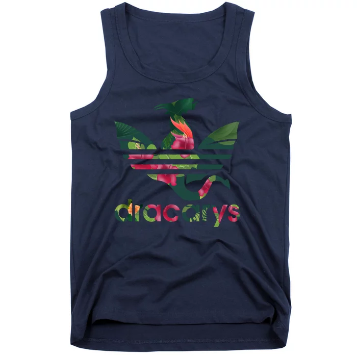 Cool Dracarys Dragon With Stripes Tank Top