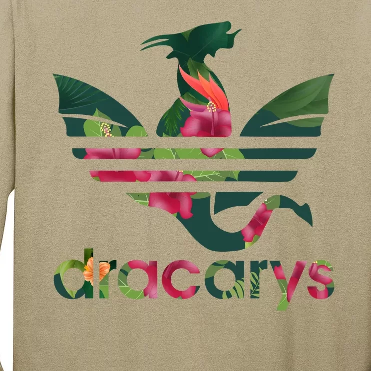 Cool Dracarys Dragon With Stripes Tall Long Sleeve T-Shirt