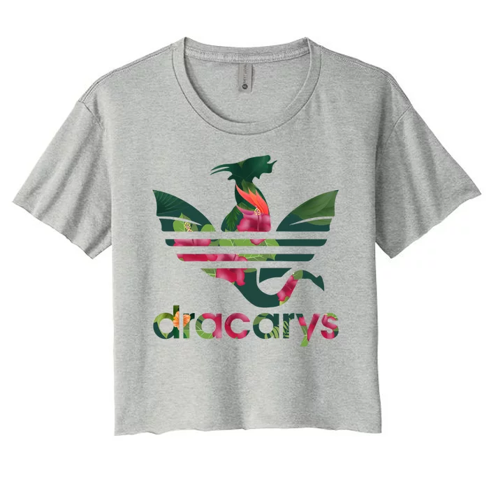 Cool Dracarys Dragon With Stripes Women's Crop Top Tee