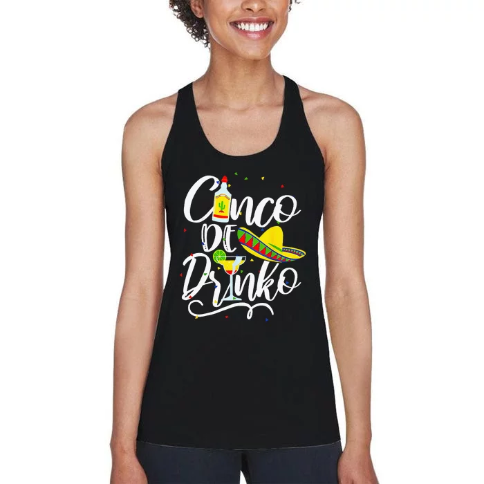 Cinco De Drinko Funny Cinco De Mayo Women's Racerback Tank