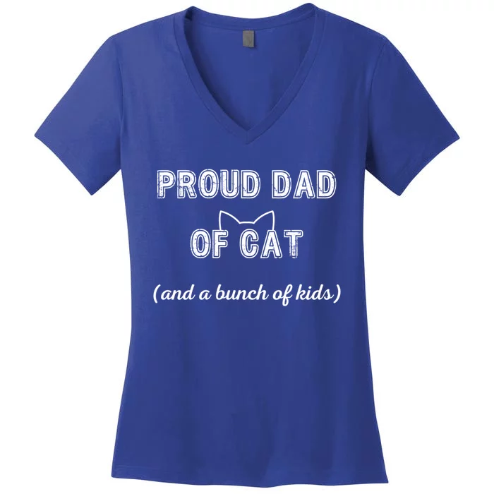 Cat Dad Dad Of Cat Proud Dad New Father Cat FatherS Day Gift Women's V-Neck T-Shirt