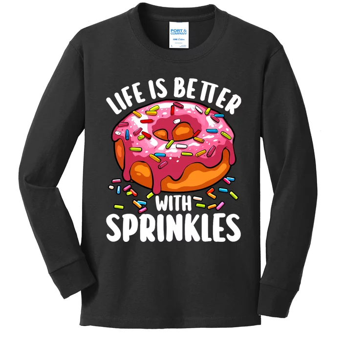 Cool Donut Design For Women Doughnut Donut Lover Kids Long Sleeve Shirt