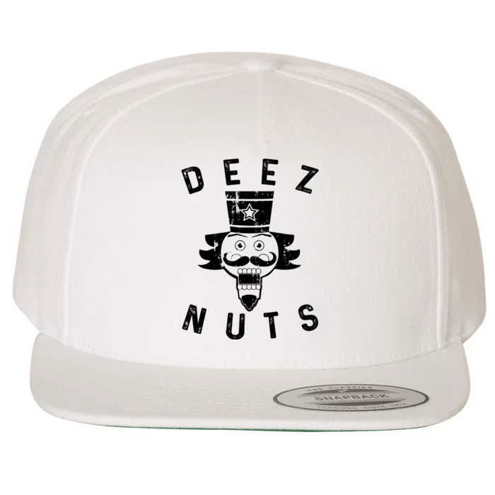 Crazy Dog Deez Nuts Funny Wool Snapback Cap